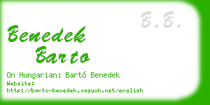 benedek barto business card