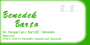 benedek barto business card